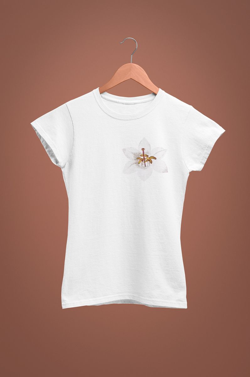 Nome do produto: Camiseta Estampada Quality Baby Long Astromélia Branca