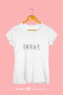 EU COM OS MEUS AMIGOS - Camiseta Baby Long Estampada Desenho de Criança