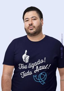 Nome do produtoEdição Especial Novembro Azul - Camiseta Tou Ligado Plus Size  Unissex Classic Azul Marinho