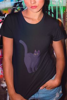 Nome do produtoCamiseta Baby Long Estampa Gato Roxinho