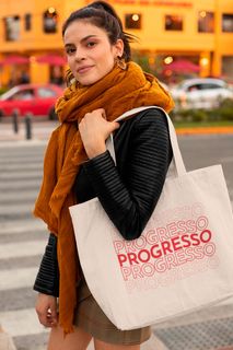 Nome do produtoEcobag Progresso  - Sacola Ecológica 100% Algodão Cru 40cmx35cm