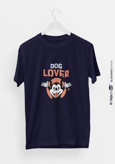 Dog Lover - Camiseta Quality Unissex Algodão Azul Marinho