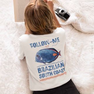 Nome do produtoFollow-me South Coast - Camiseta Estampada Baby Long Branca