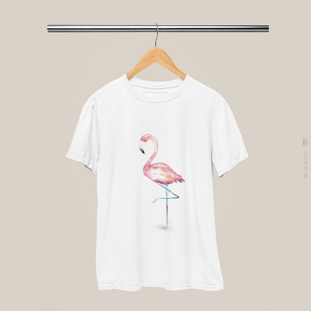 Nome do produto: Flamingo - Camiseta Estampada Quality Branca