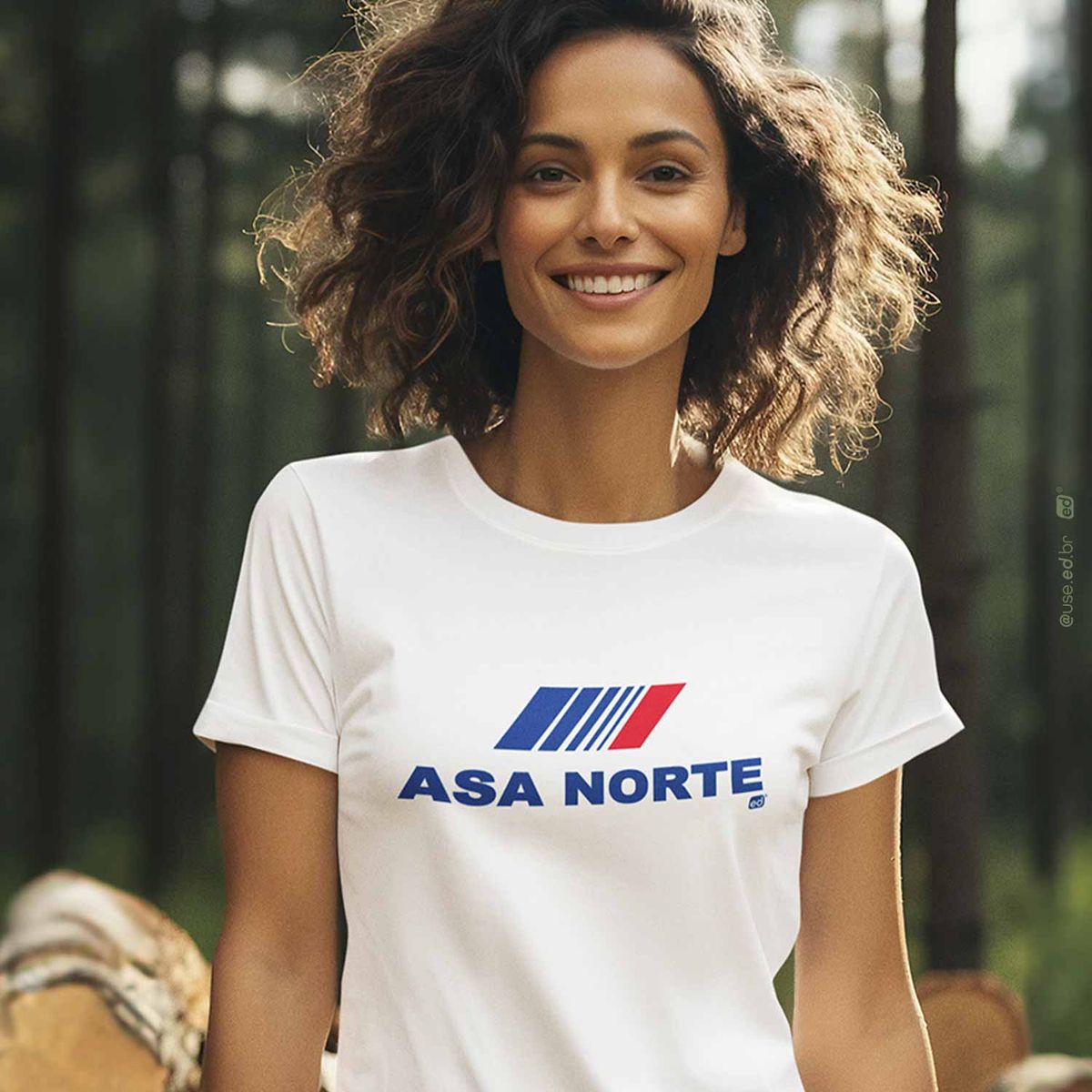 Nome do produto: ASA NORTE - Camiseta baby Long Estampa Asa Norte Branca