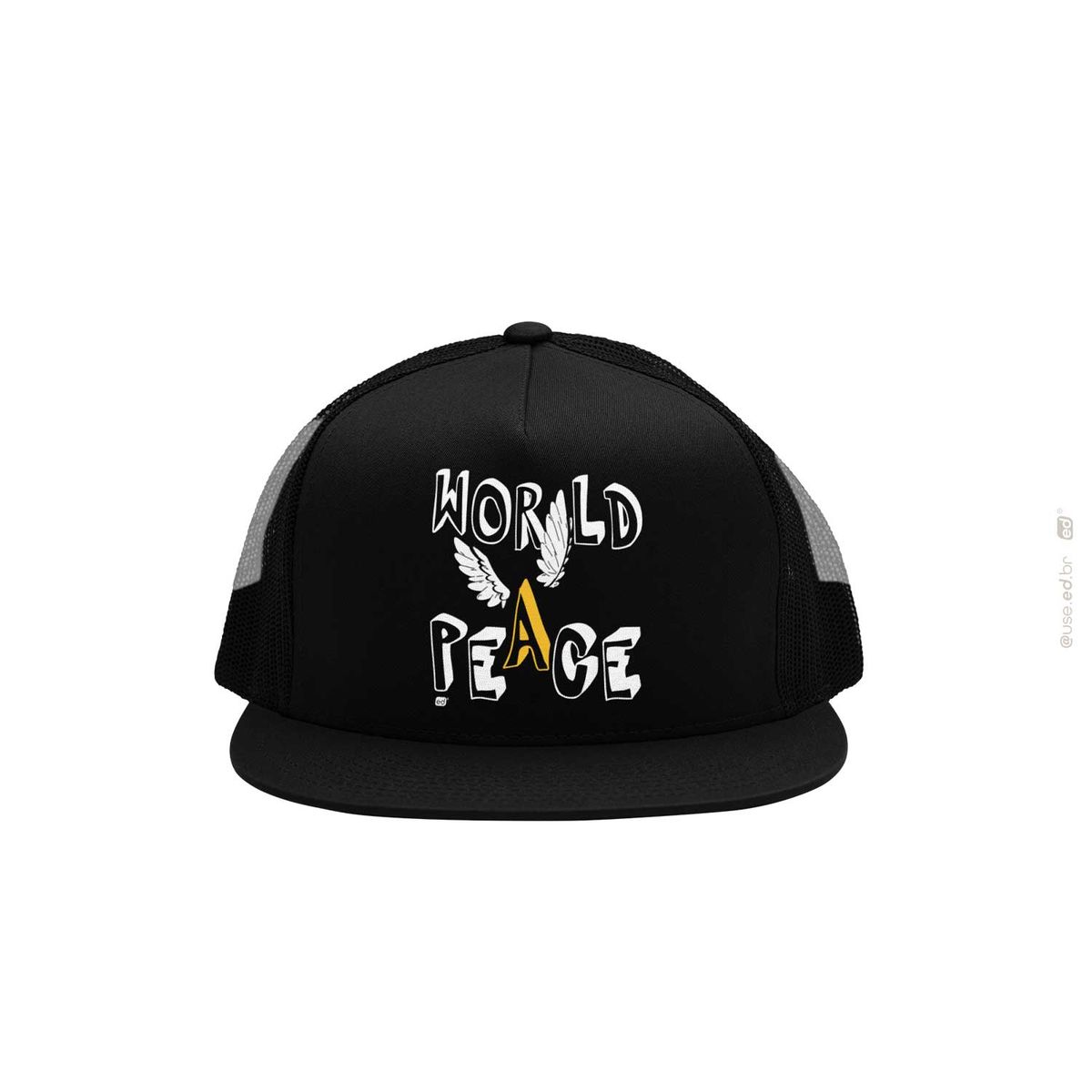 Nome do produto: World Peace - Boné Trucker com Tela Preto