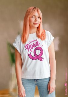 Nome do produtoEdição Especial Outubro Rosa - Camiseta Unissex Quality Branca