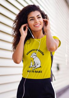Nome do produtoAguanta Corazón no Te Rajes - Camiseta Baby Long Quality Amarela