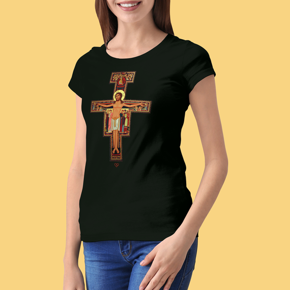 Camiseta Cruz de São Damião - Feminina