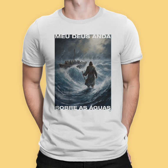 Camiseta Jesus Cristo andando sobre as águas