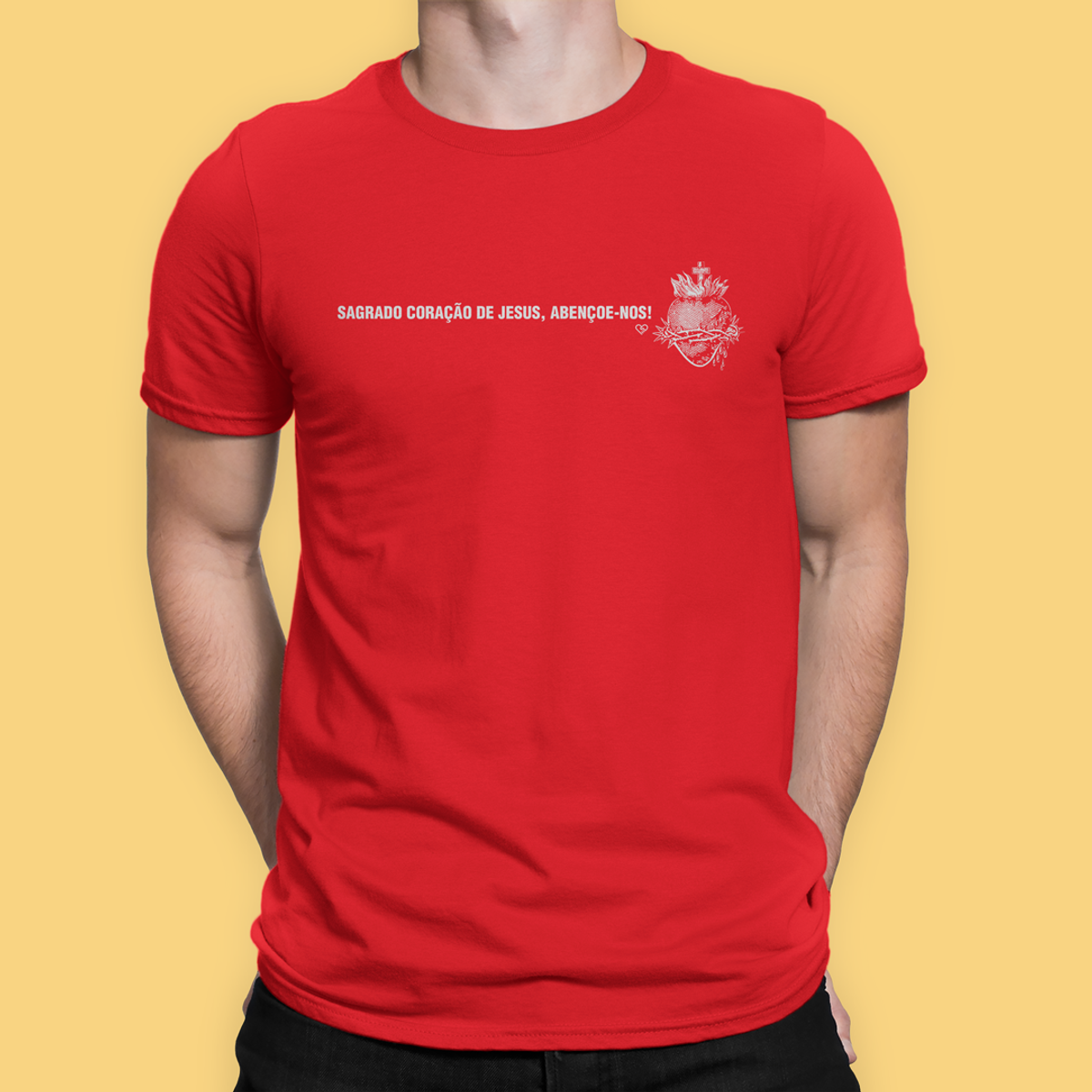 Nome do produto: Camiseta Sagrado Coração de Jesus