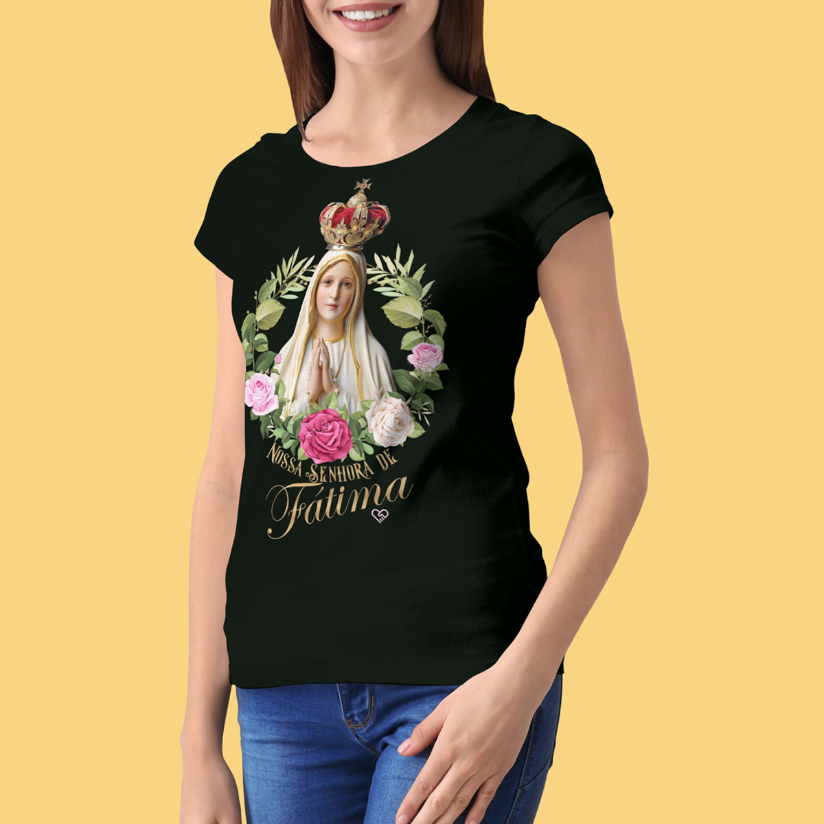 Nome do produto: Camiseta Nossa Senhora de Fátima - Feminina