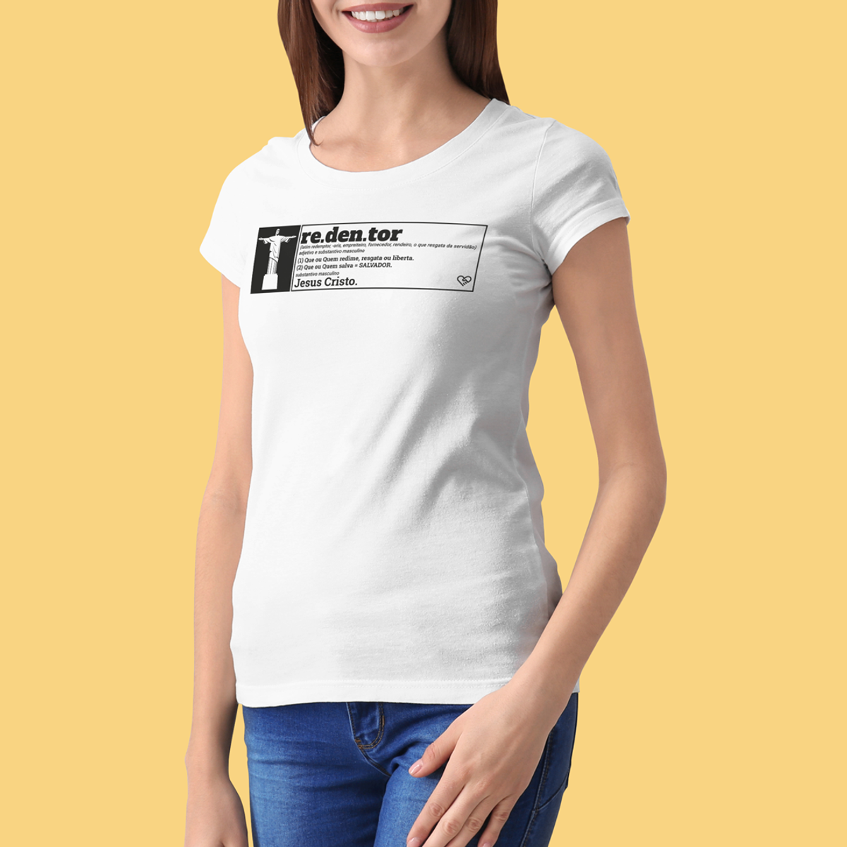 Nome do produto: Camiseta Jesus Cristo Redentor Definição - Feminina