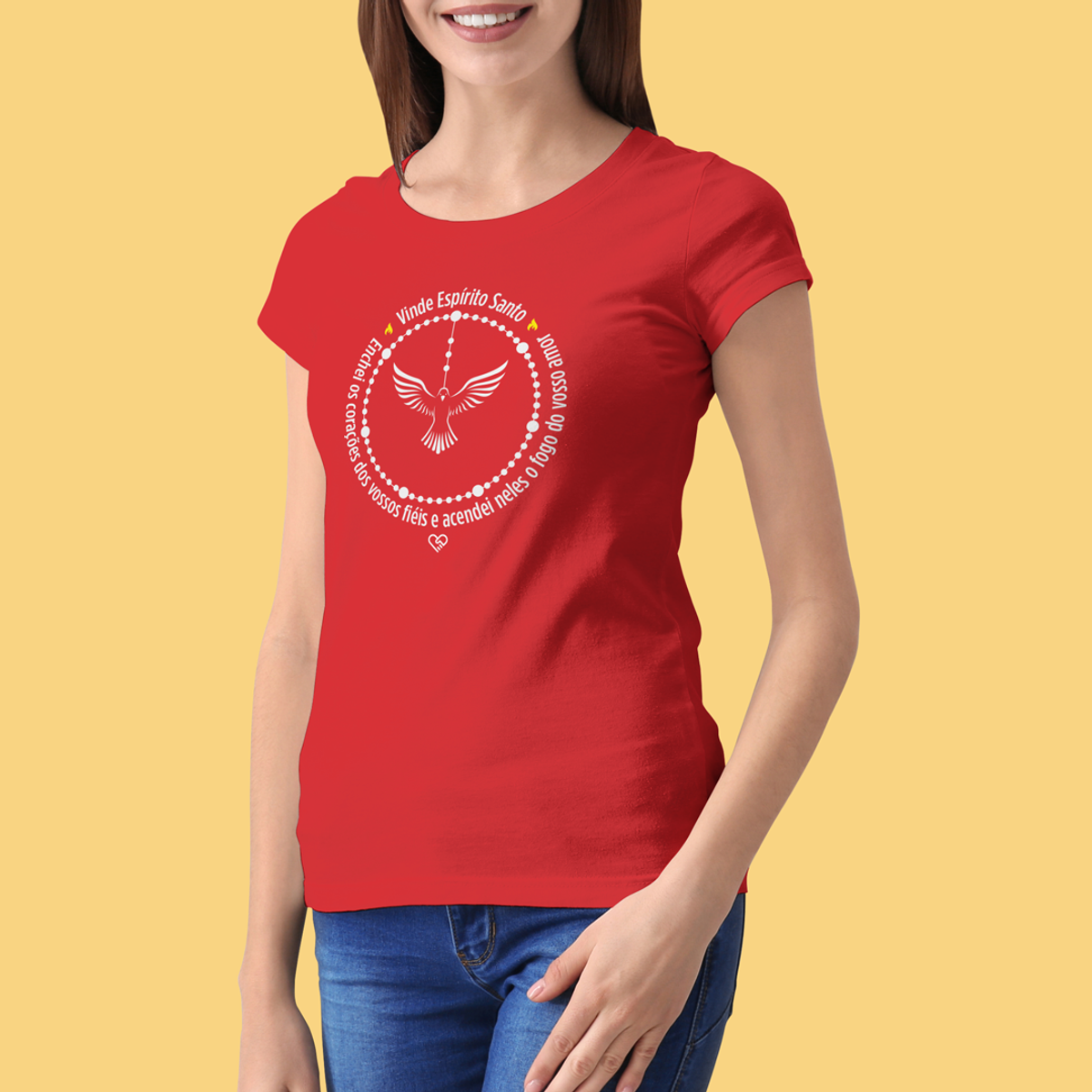 Nome do produto: Camiseta Coroa do Divino Espírito Santo - Feminina