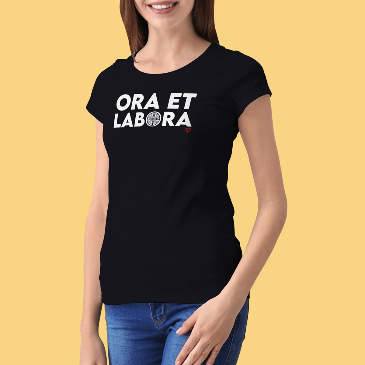 Nome do produto: Camiseta São Bento Ora et Labora - Feminina