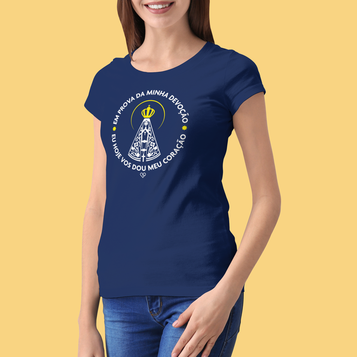 Nome do produto: Camiseta Nossa Senhora Aparecida - Consagração a Nossa Senhora - Feminina