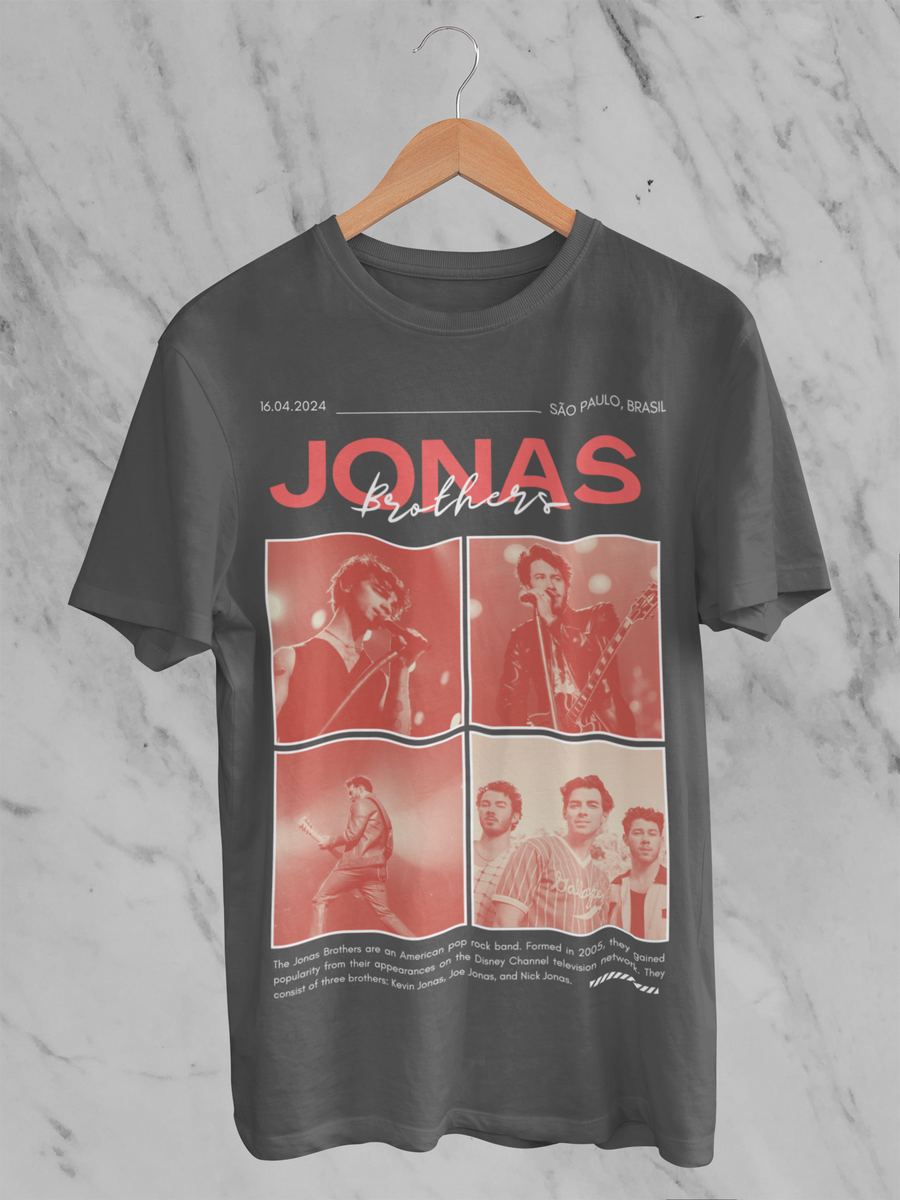 Nome do produto: Camiseta Estonada Jonas Brothers The Tour SP