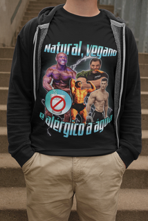 Nome do produtoCamiseta Natural, Vegano e Alérgico a Água (Estampa na Frente)