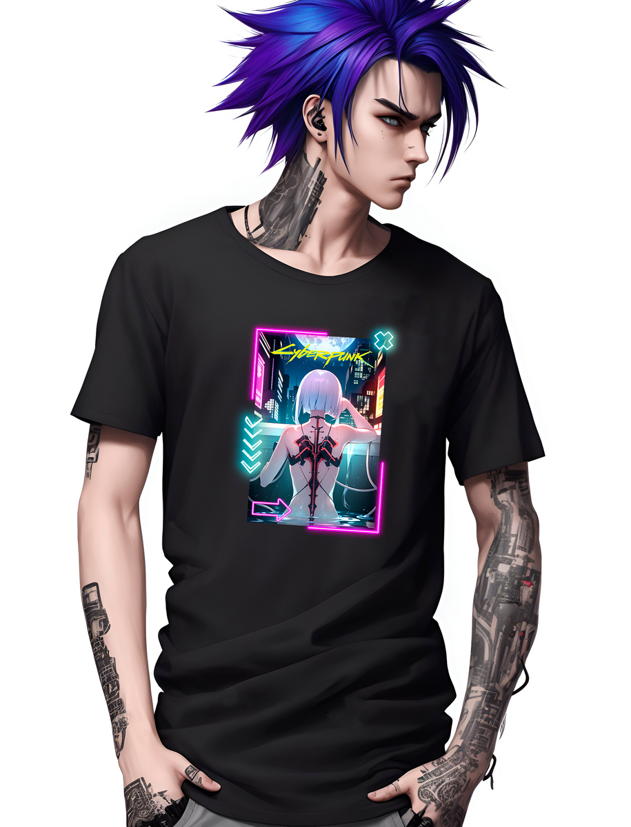 Nome do produto: camisa masculina Anime , Girl, Cyberpunk , Lucy