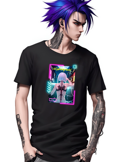 camisa masculina Anime , Girl, Cyberpunk , Lucy