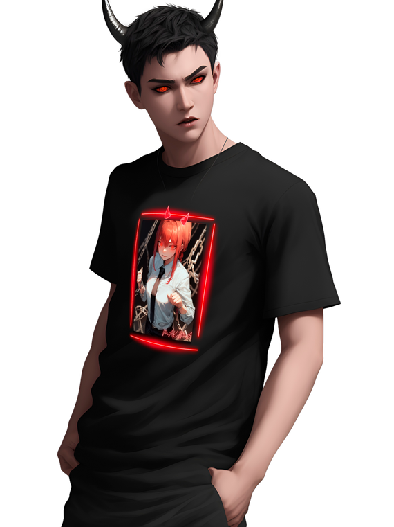 Camisa Masculina Chainsaw man Makima anime character Control Demon