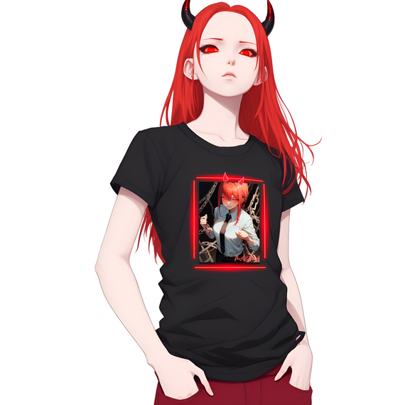 Camisa Femina  Chainsaw man Makima anime character Control Demon