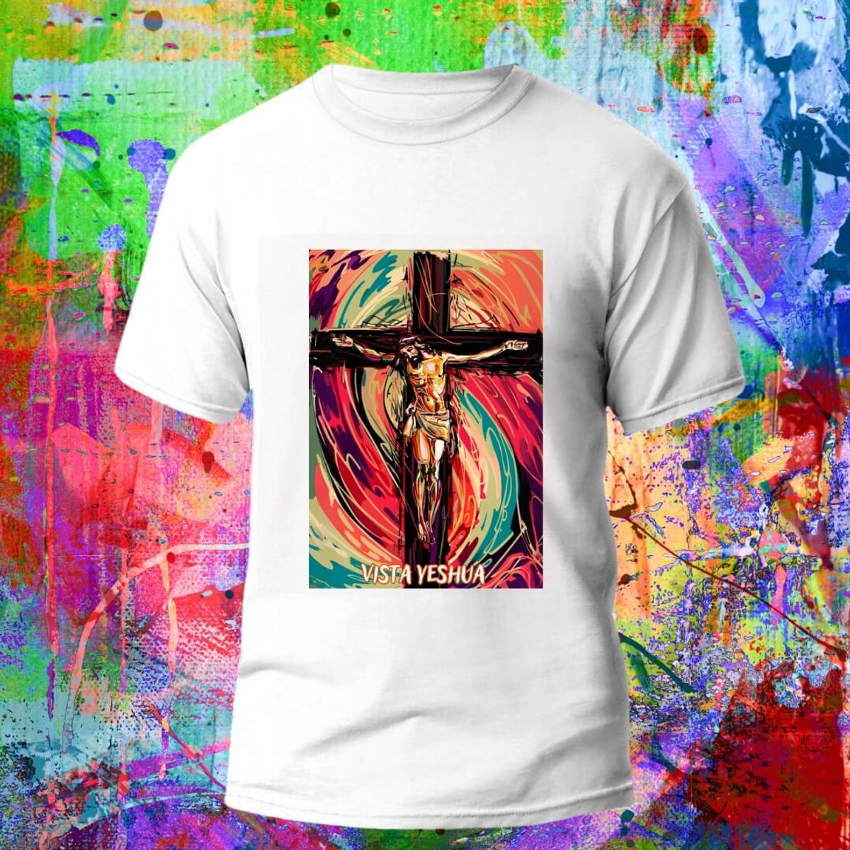 Nome do produto: Vista Yeshua - T-Shirt Classic - Cruz de Cristo - 030
