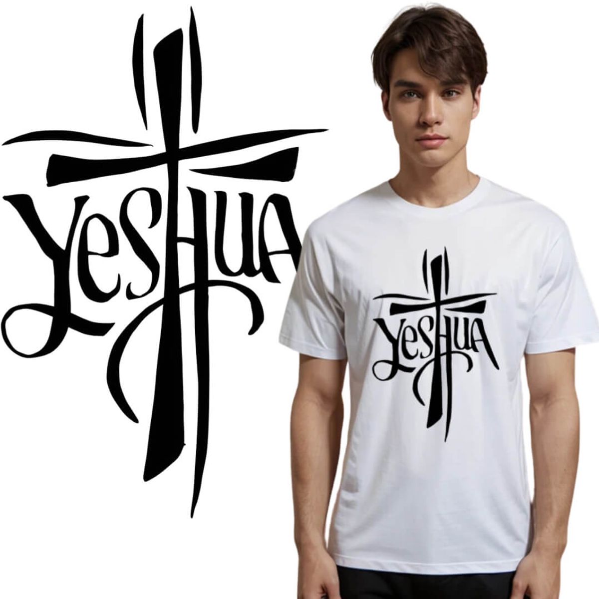 Nome do produto: Vista Yeshua - T-Shirt Classic  - Cruz de Yeshua 01 