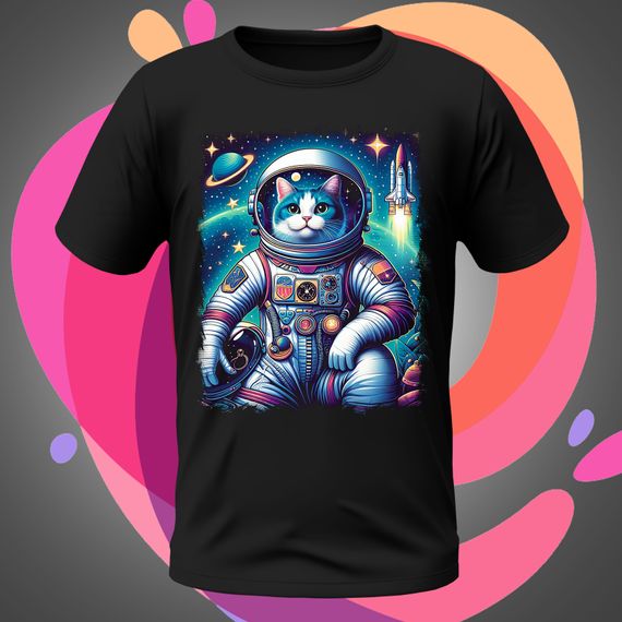 Gato Astronauta 02 Camiseta