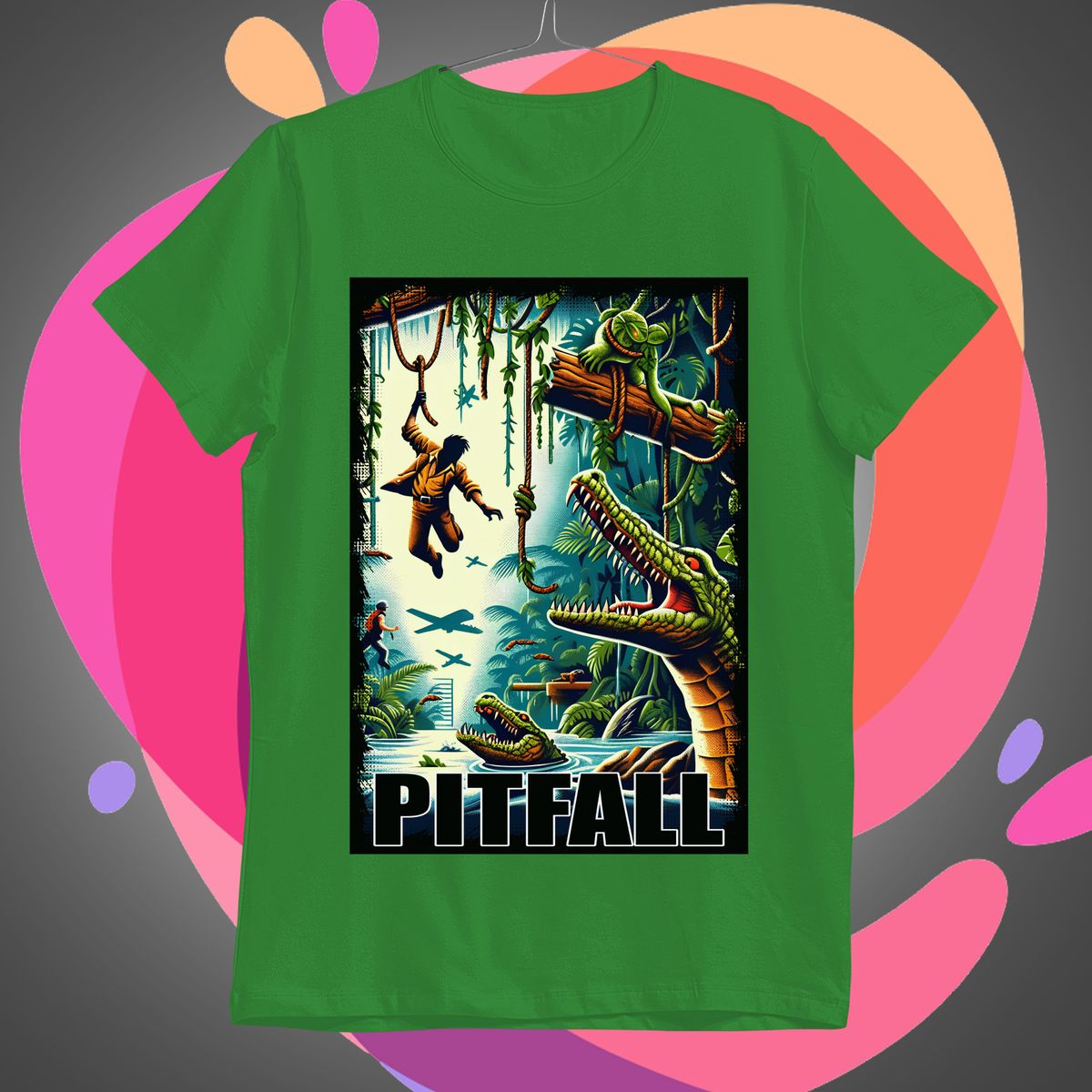 Nome do produto: Pitfall 02 Camiseta Retro