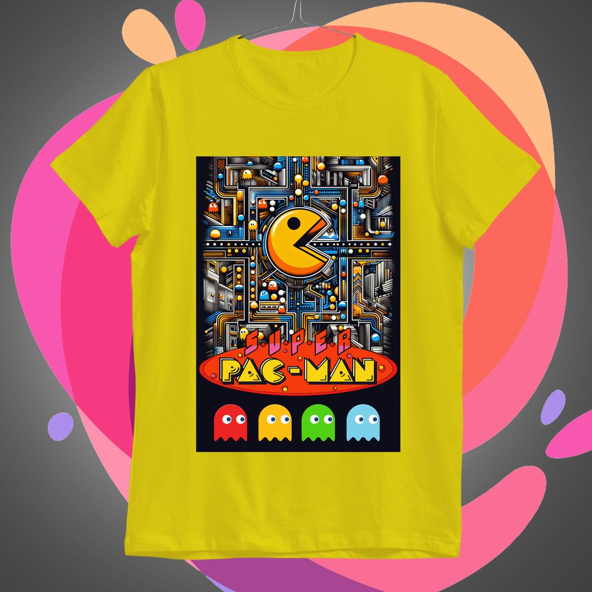 Nome do produto: Pac-Man Camiseta Retro
