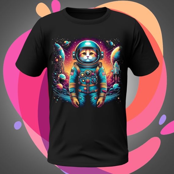 Gato Astronauta 03 Camiseta
