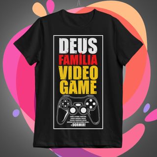 Nome do produtoDeus, Família, Video Game Camiseta