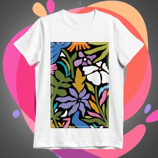 Floral Abstrato Camiseta