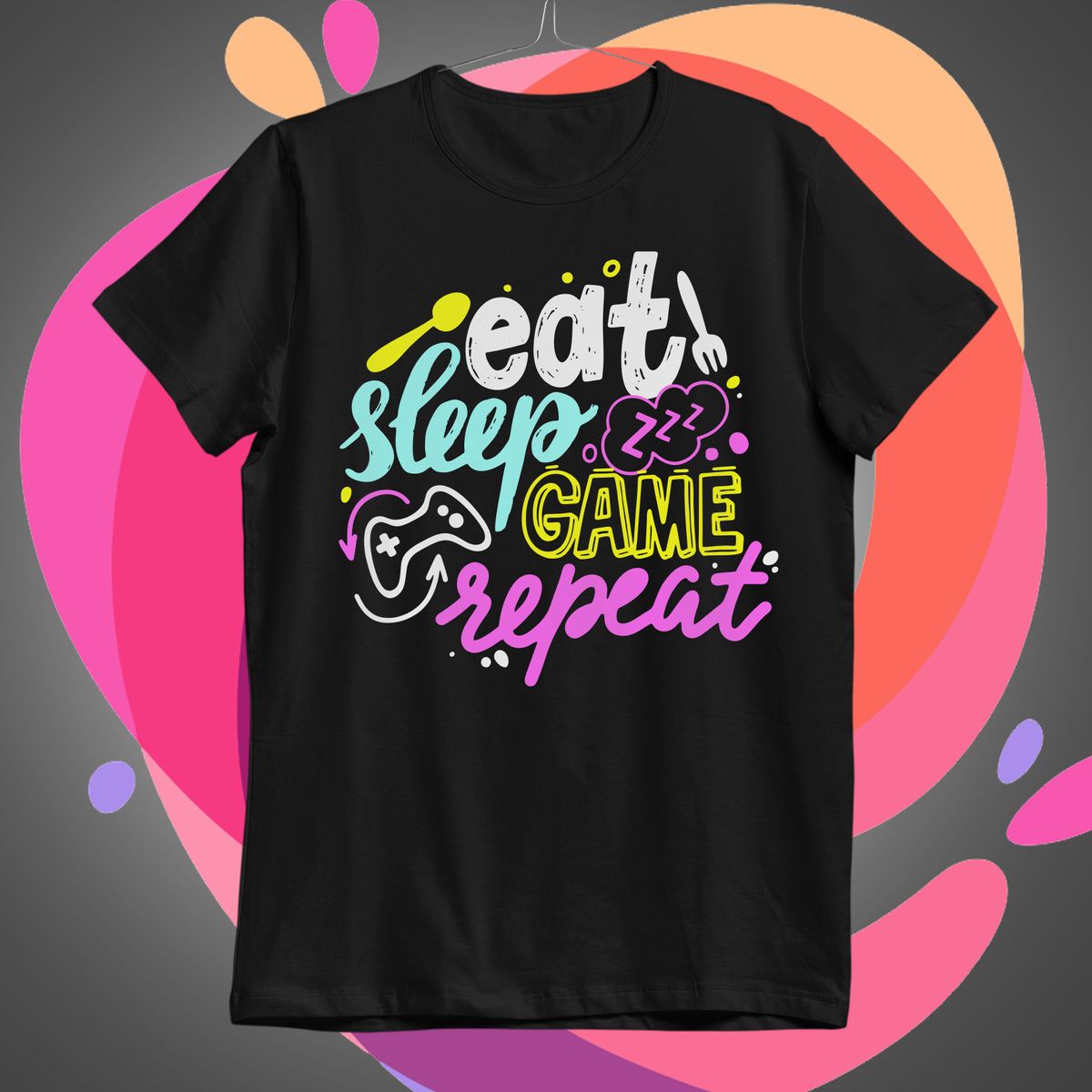 Nome do produto: Eat, Sleep, Game and Repeat Camiseta