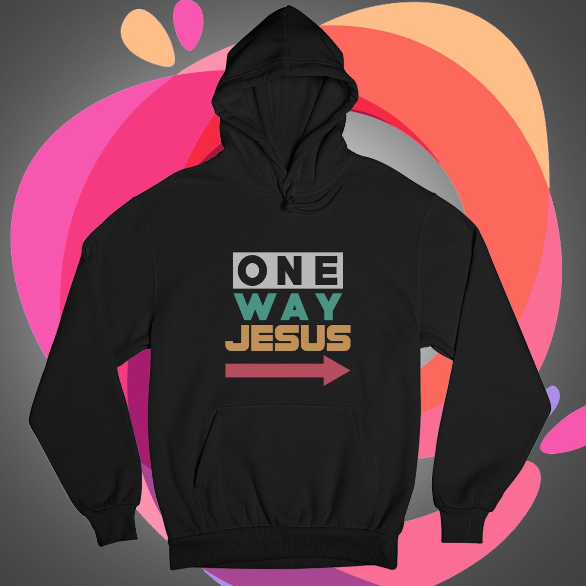Nome do produto: One way Jesus Moletom Canguru