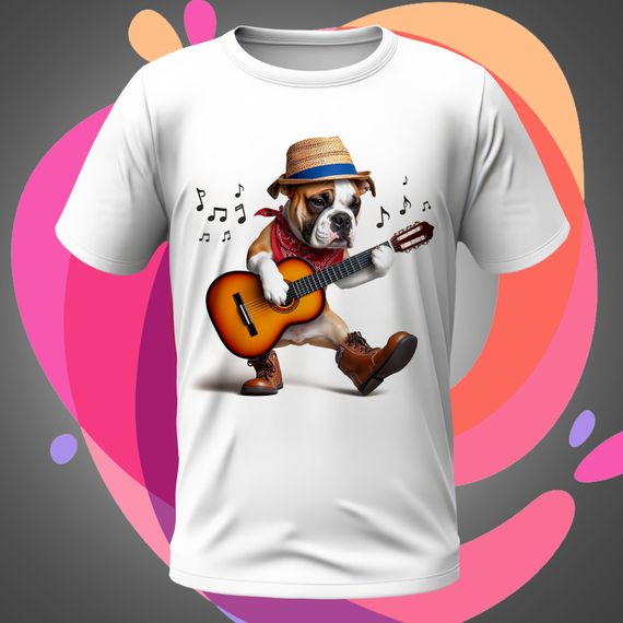 Cachorro Tocando Violão 02 Camiseta