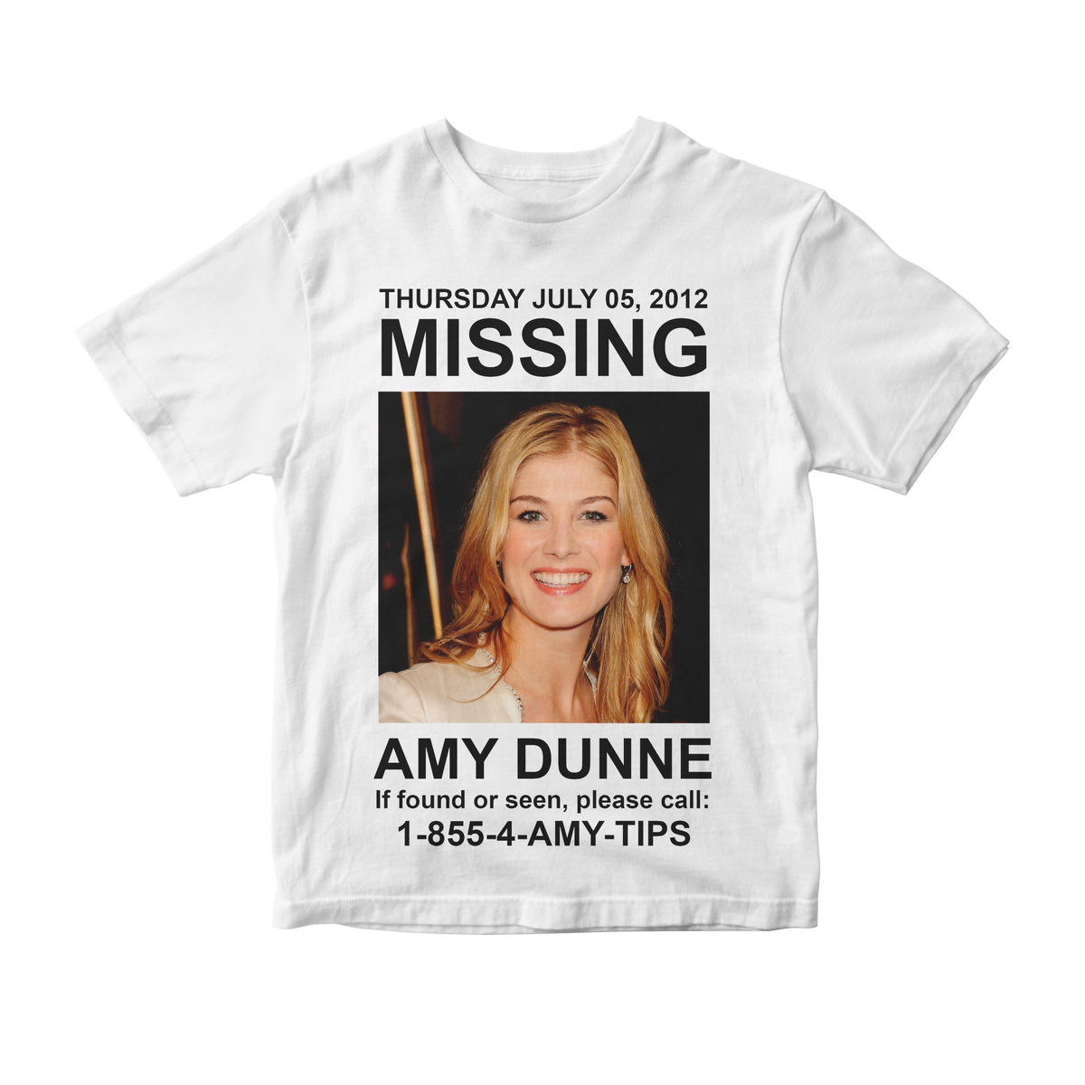 Nome do produto: Camiseta Missing Amy Dunne - Gone Girl (Garota Exemplar)