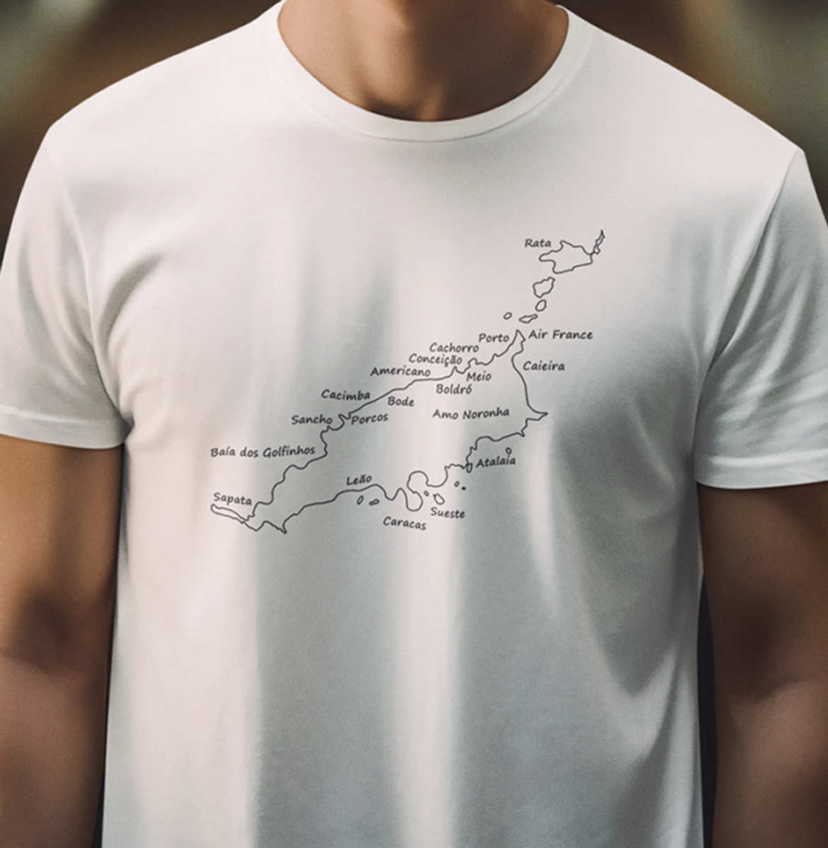 Nome do produto: Camiseta Mapa & Pontos Branca