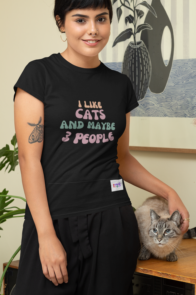 Nome do produto: HUMOR - I like cats and maybe 3 people