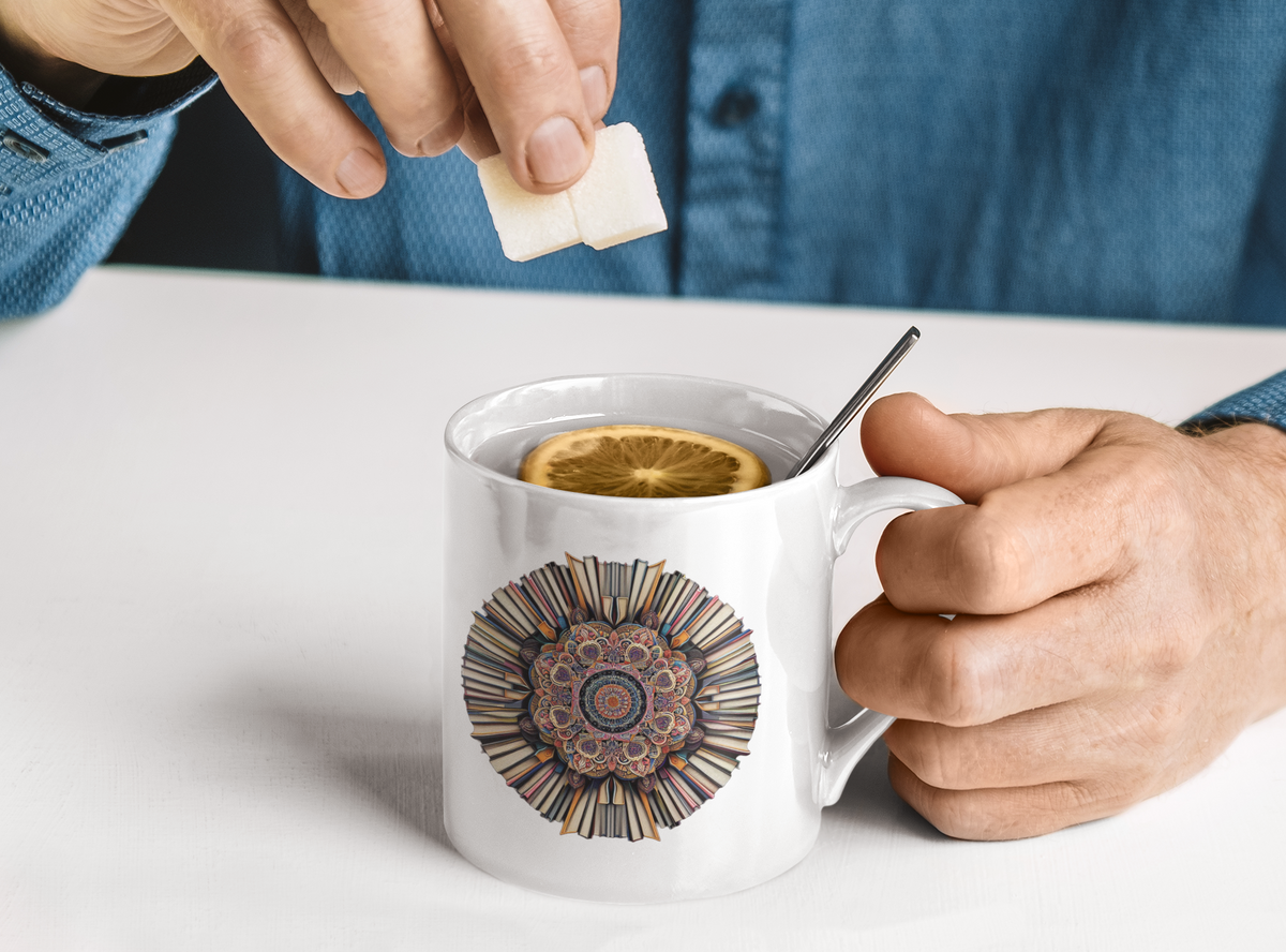 Nome do produto: Caneca Mandala Livros