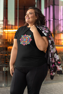 Camiseta Mandala Cores Plus Size