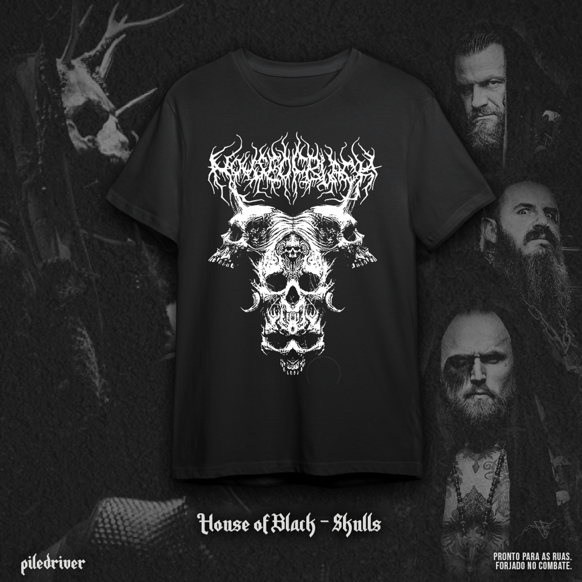 Nome do produto: Camiseta House of Black - Skulls