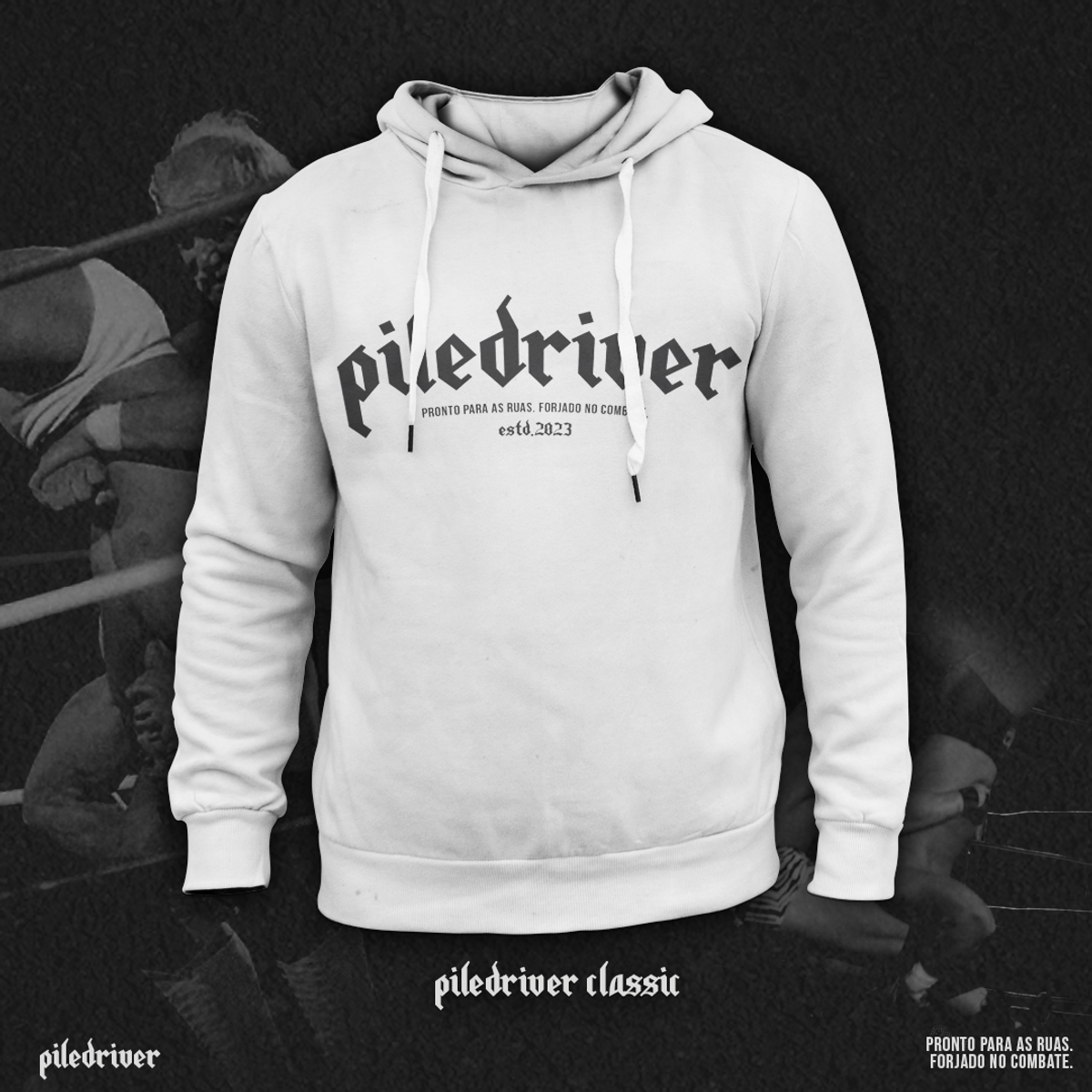 Nome do produto: Moletom com touca Piledriver Classic - Branco