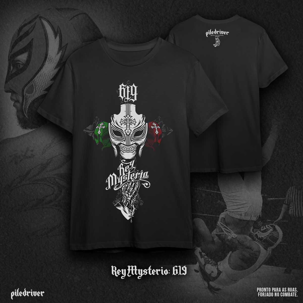 Nome do produto: Camiseta Rey Mysterio: 619 - Preta