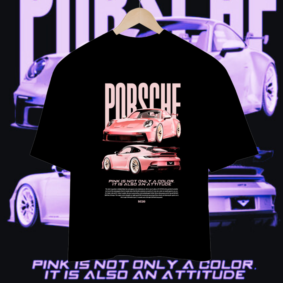 Nome do produto: Camisa Oversized Porsche 911 Pink