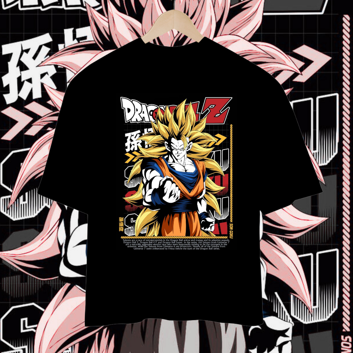 Nome do produto: Camisa Oversized Goku Super Saiyajin Dragon Ball