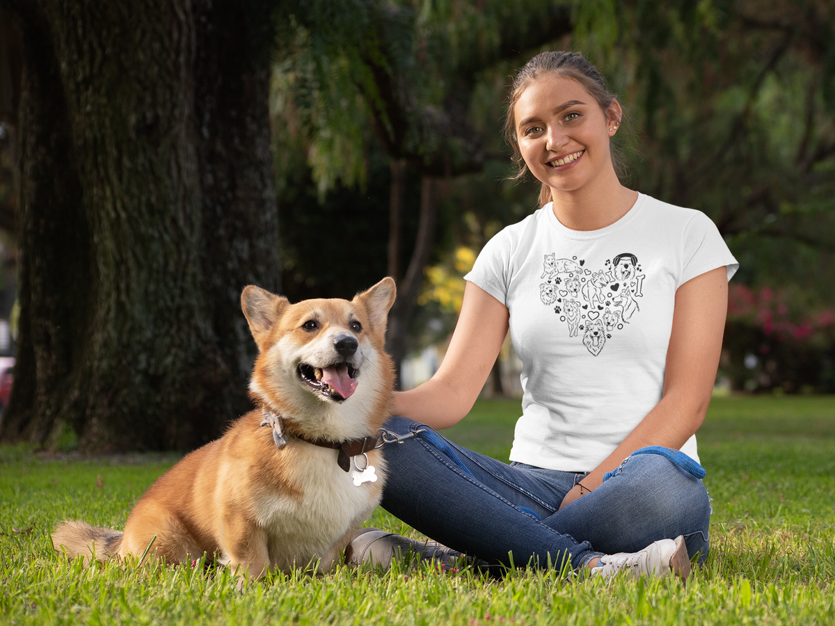 Nome do produto: T-Shirt Minimalista Coração Canino