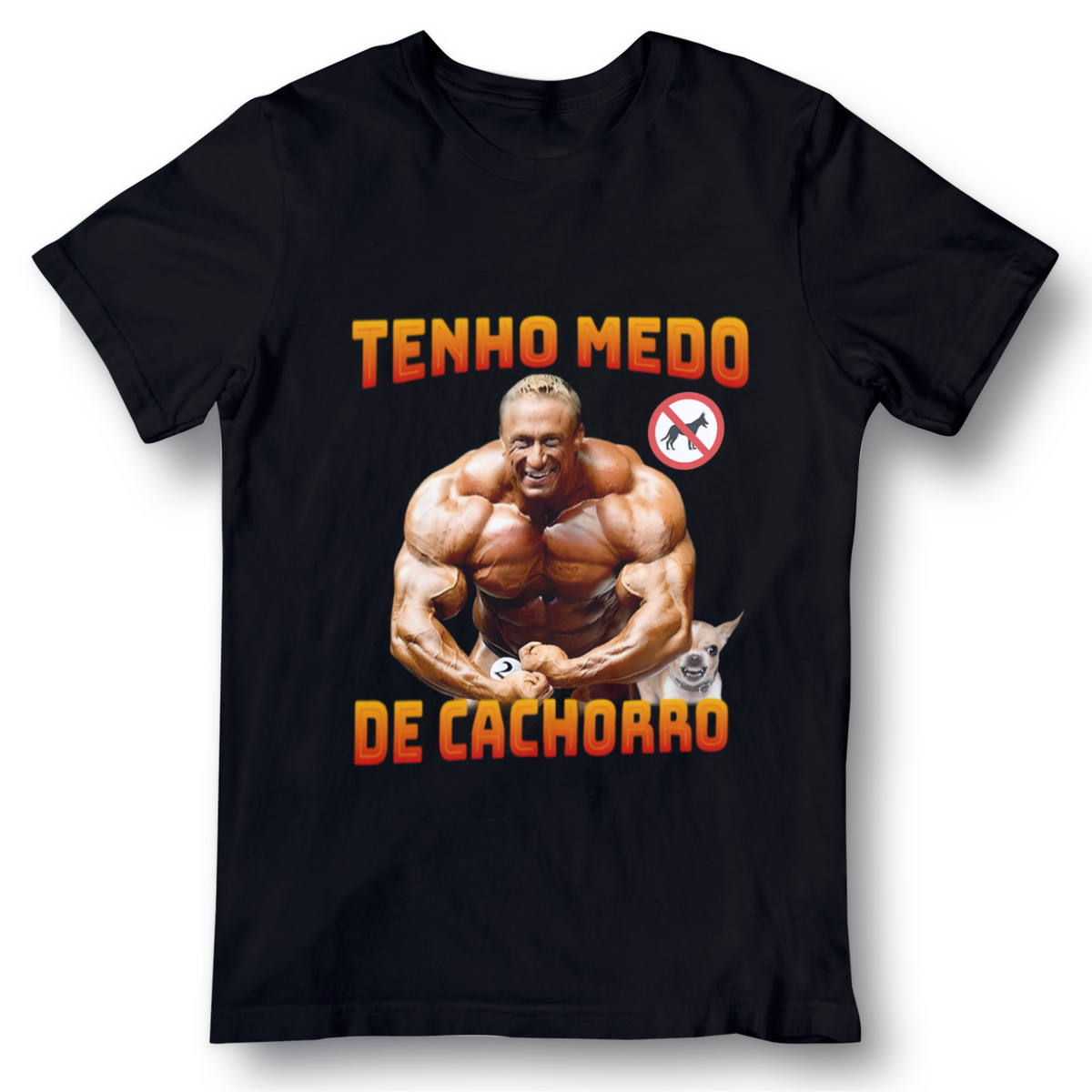 Nome do produto: Camiseta - Tenho medo de cachorro