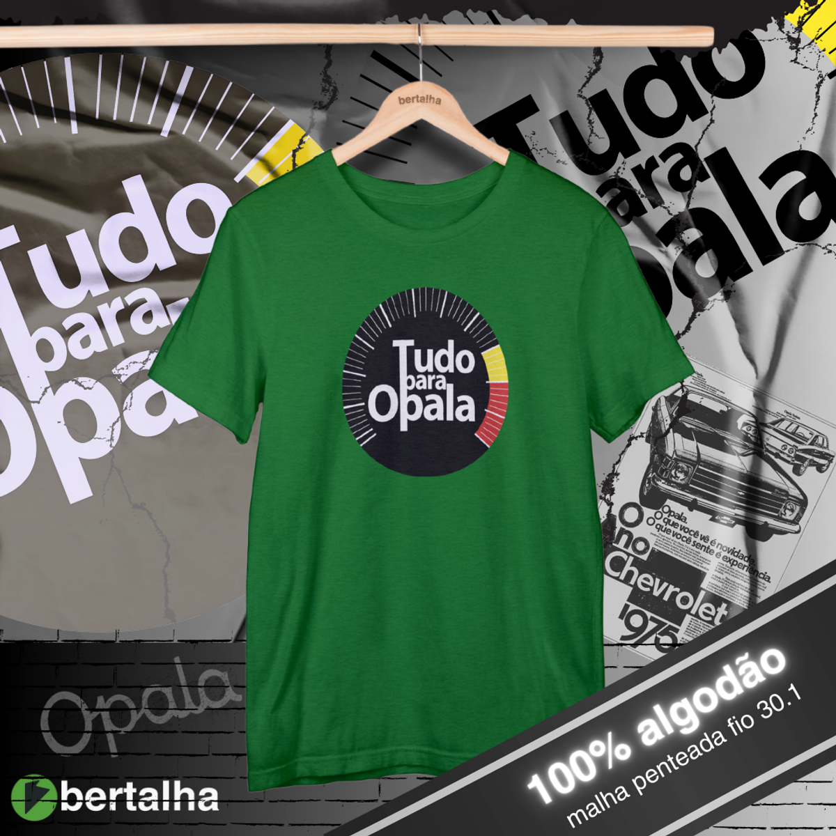 Nome do produto: Camiseta || Tudo para Opala || Logo full || Verde